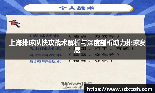 上海排球队快攻战术解析与深度剖析助力排球发展