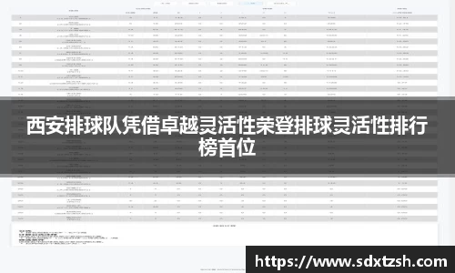 西安排球队凭借卓越灵活性荣登排球灵活性排行榜首位